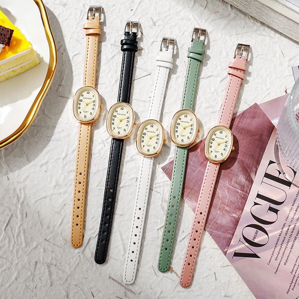Luxury Watch With Leather Strap - Relojes de lujo con esfera ovalada