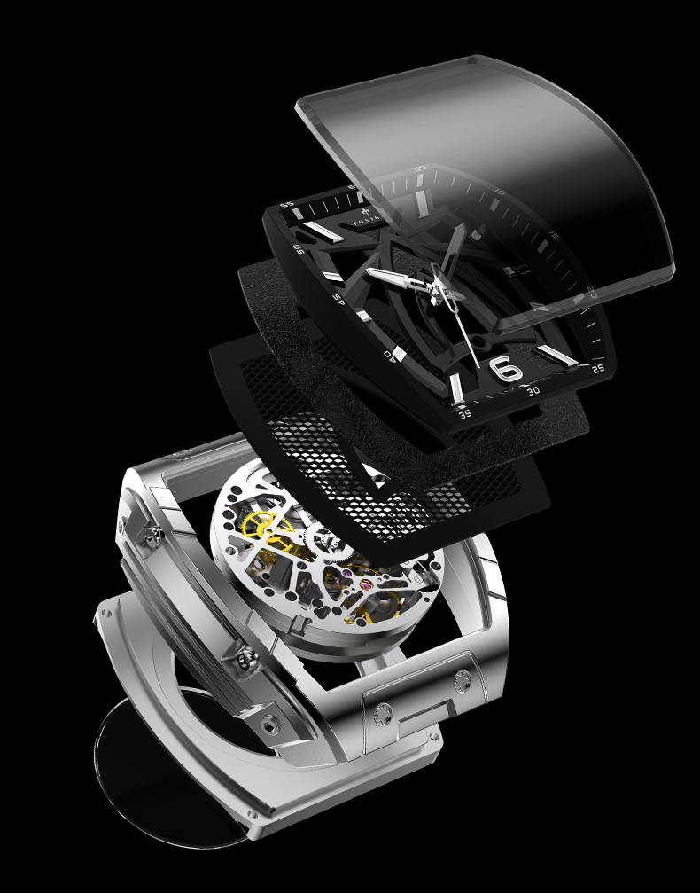 Luxury Watch Rubber Strap - Reloj Automático PONIGER para hombre, 44mm,