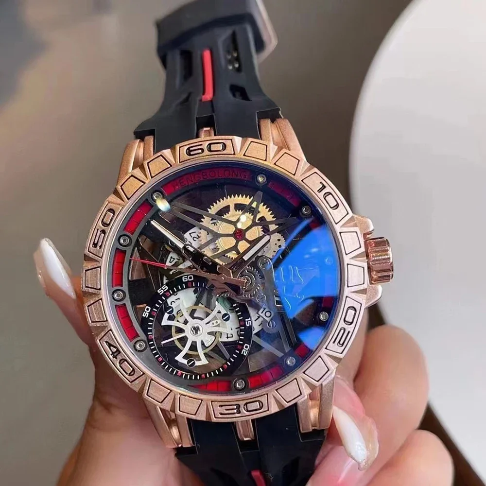 Luxury Watch Rubber Strap - Relojes de cuarzo 3D para hombre,