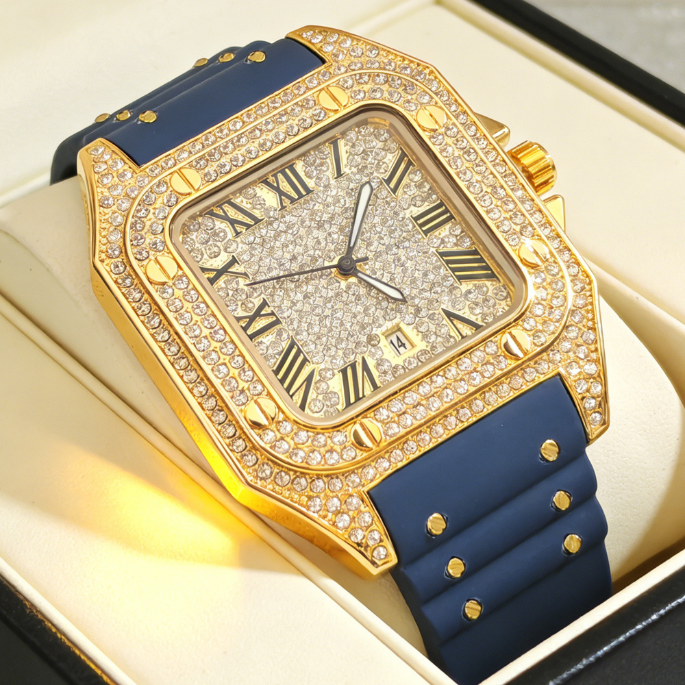 Luxury Watch Rubber Strap - Reloj de Cuarzo Cuadrado de Moda