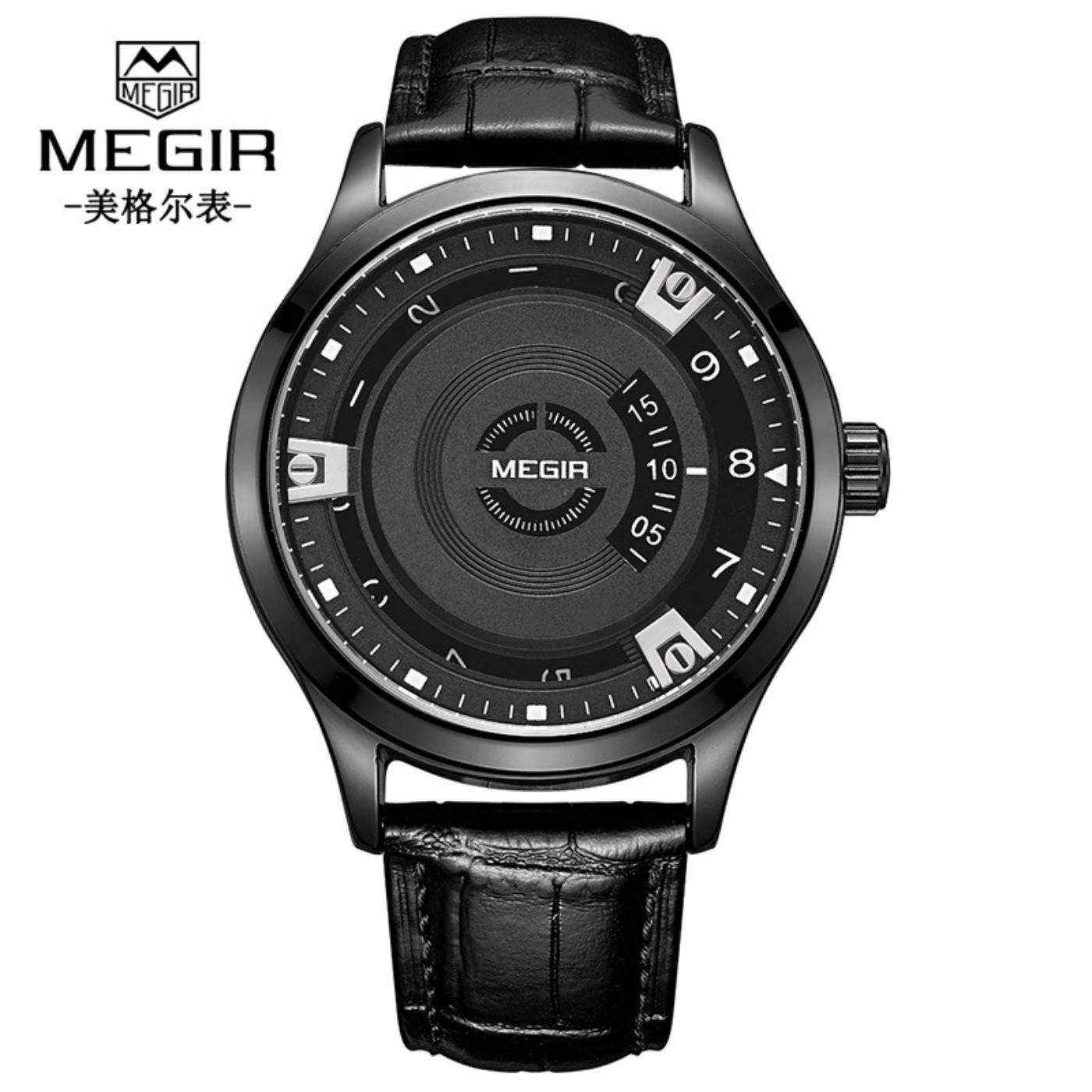 Luxury Watch With Leather Strap - Relojes MEGIR para Hombre, Reloj deportivo