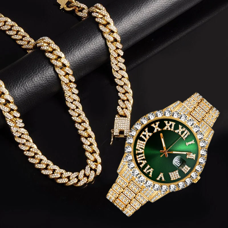 Luxury Watch Miami - Reloj de cuarzo de lujo dorado