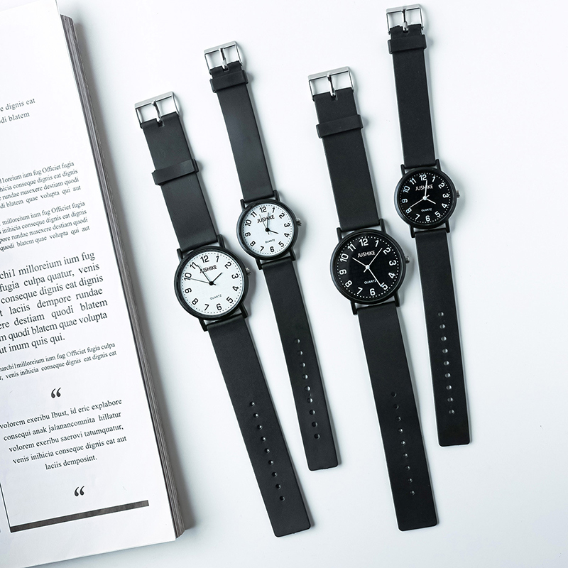 Luxury Watch With Leather Strap - Reloj negro Simple, relojes de cuarzo