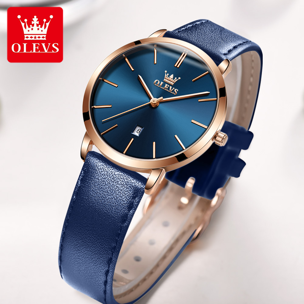 OLEVS, relojes ultrafinos a la - Luxury Watch With Leather Strap reseña y precio
