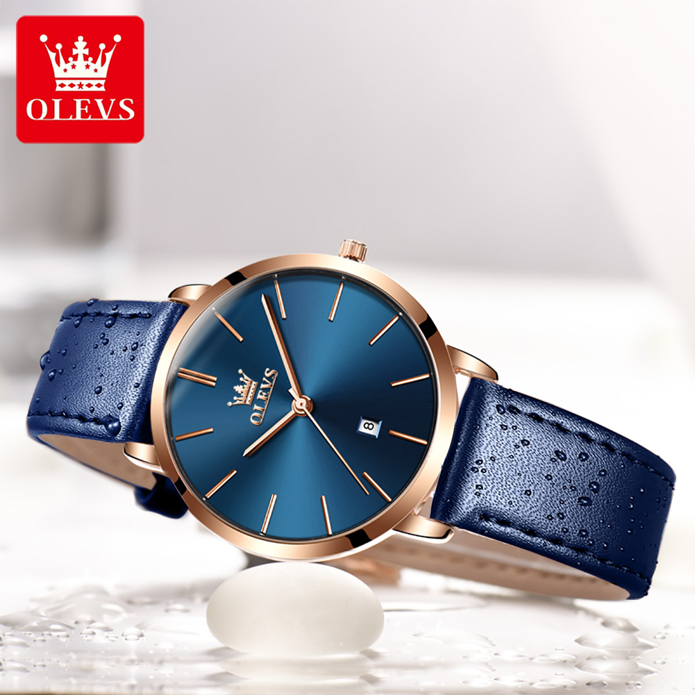 OLEVS, relojes ultrafinos a la - Luxury Watch With Leather Strap reseña y precio