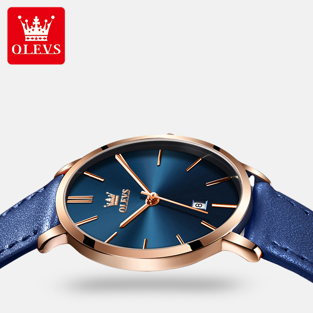OLEVS, relojes ultrafinos a la - Luxury Watch With Leather Strap reseña y precio