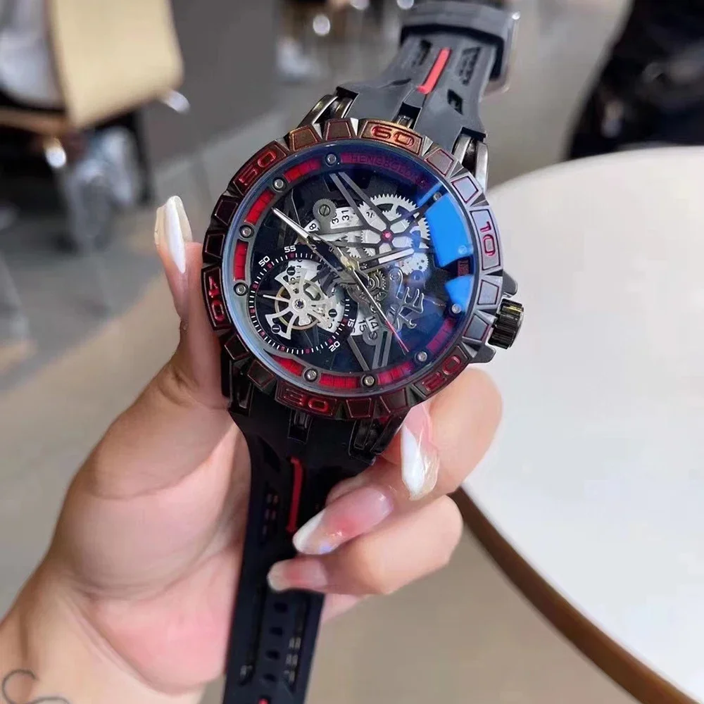 Relojes de cuarzo 3D para homb - Luxury Watch Rubber Strap reseña y precio