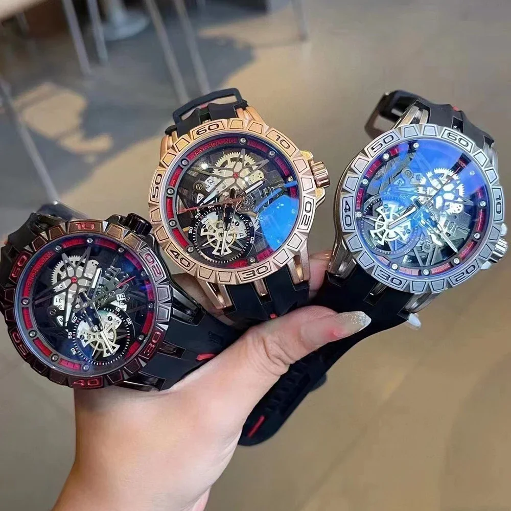 Relojes de cuarzo 3D para homb - Luxury Watch Rubber Strap reseña y precio