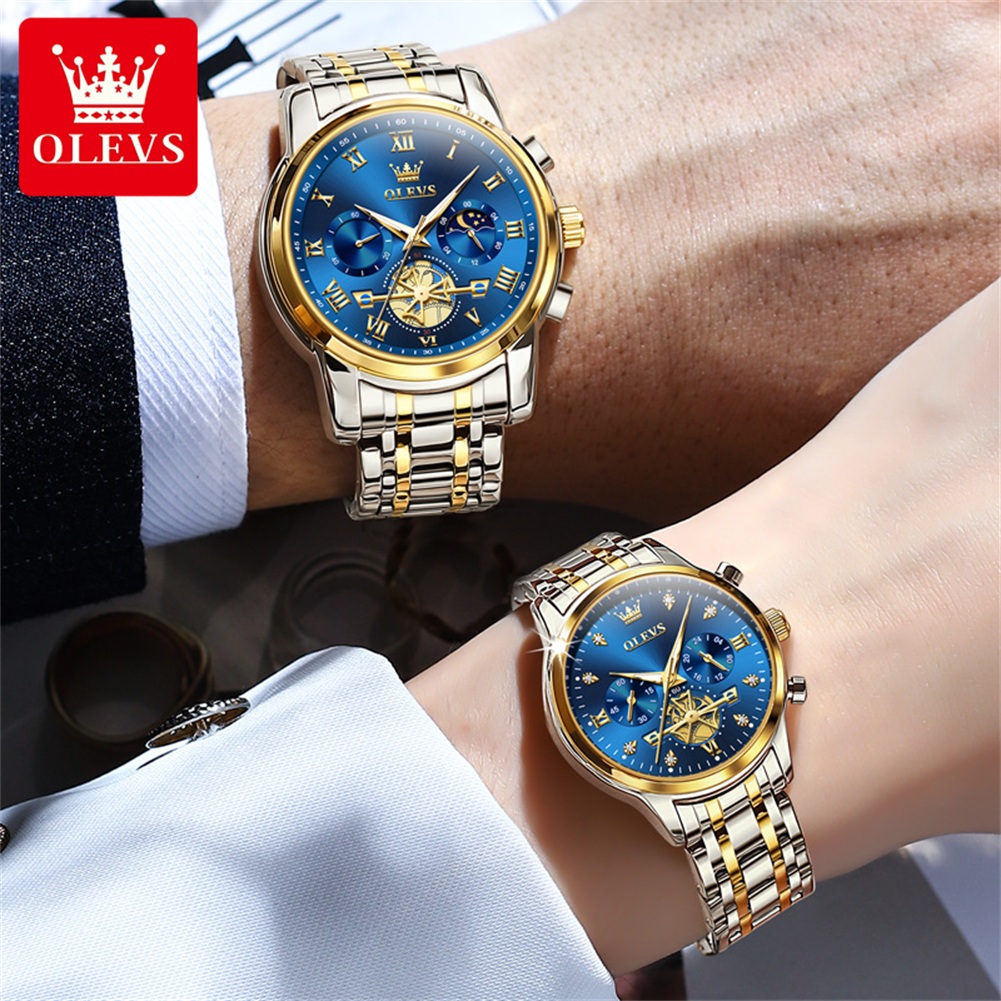 OLEVS-reloj de cuarzo para par - Luxury Watch Cheap reseña y precio