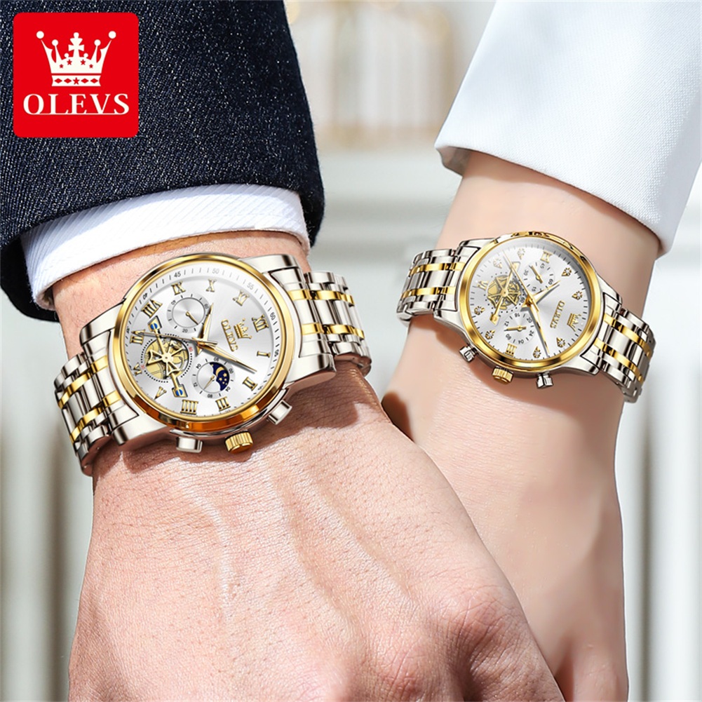OLEVS-reloj de cuarzo para par - Luxury Watch Cheap reseña y precio