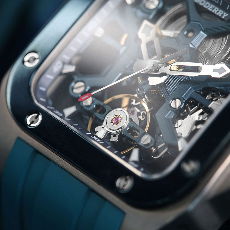 BODERRY-relojes de esqueleto p - Luxury Watch Rubber Strap reseña y precio