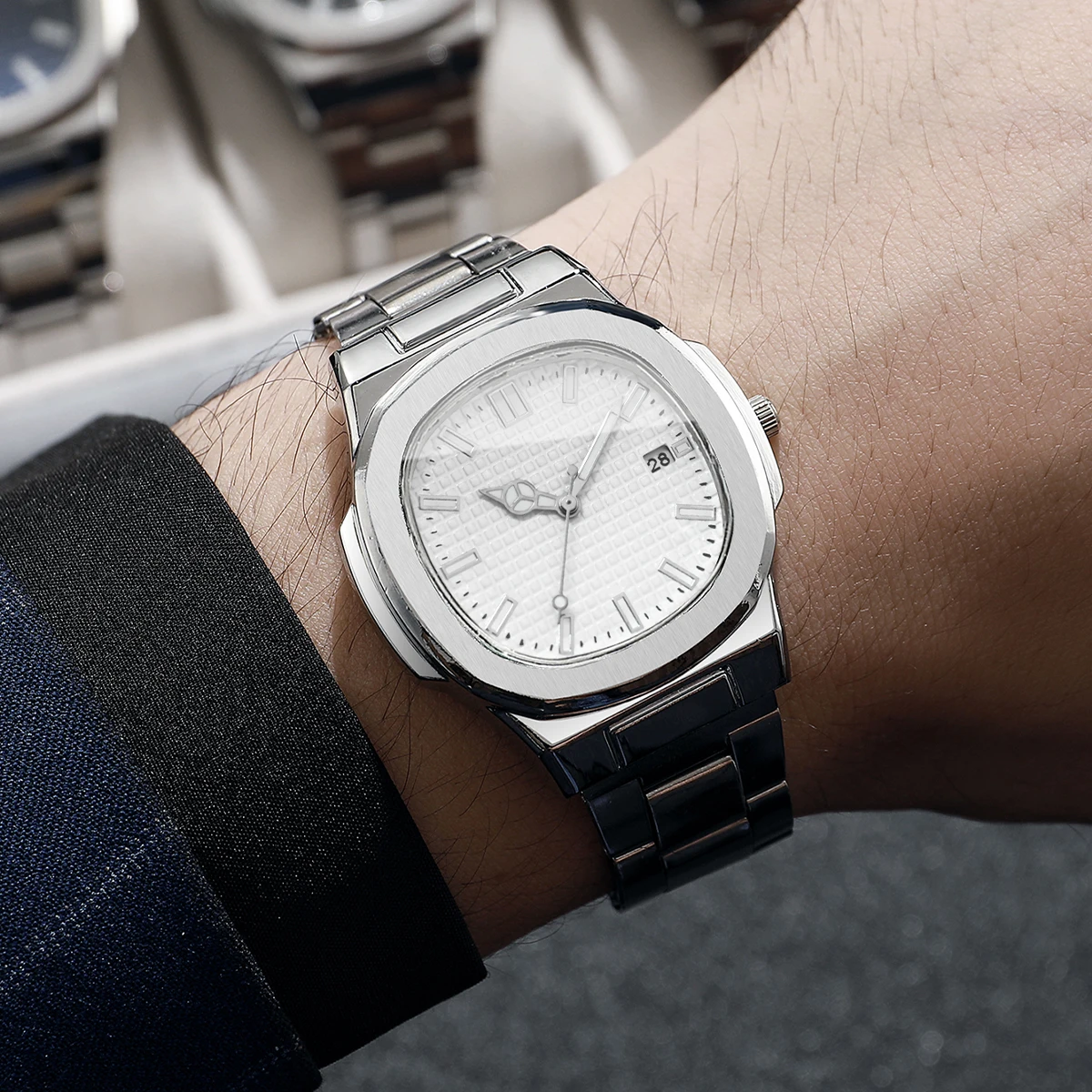 Relojes de negocios cuadrados  - Luxury Watch Organizer For Men reseña y precio