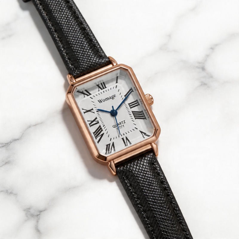 Relojes de cuarzo rectangulare - Luxury Watch With Leather Strap reseña y precio