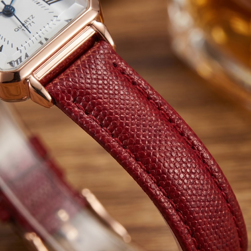 Relojes de cuarzo rectangulare - Luxury Watch With Leather Strap reseña y precio