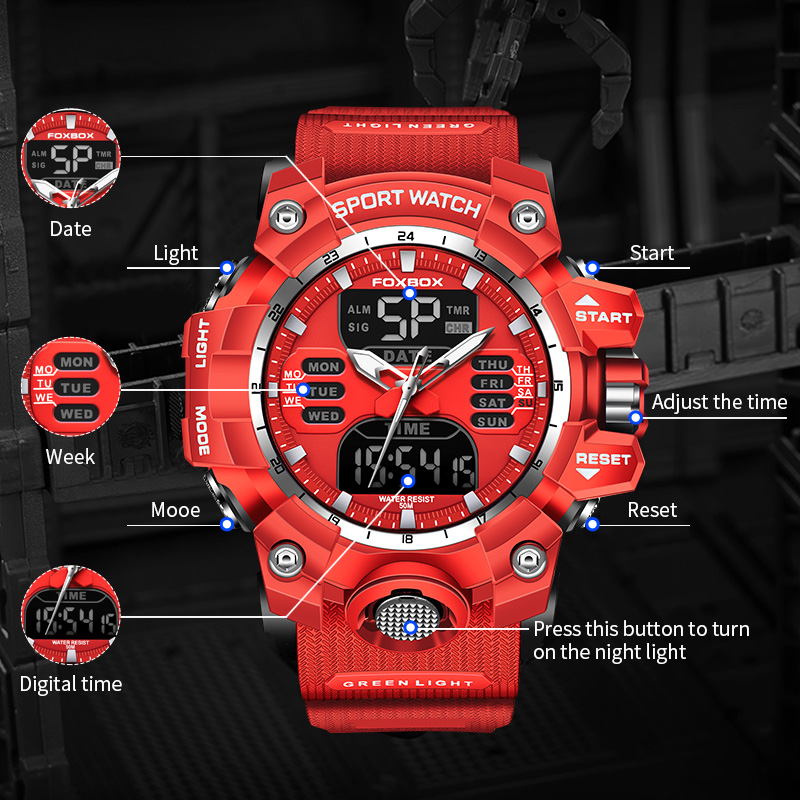 FOXBOX Reloj militar para homb - Luxury Watch Organizer For Men reseña y precio