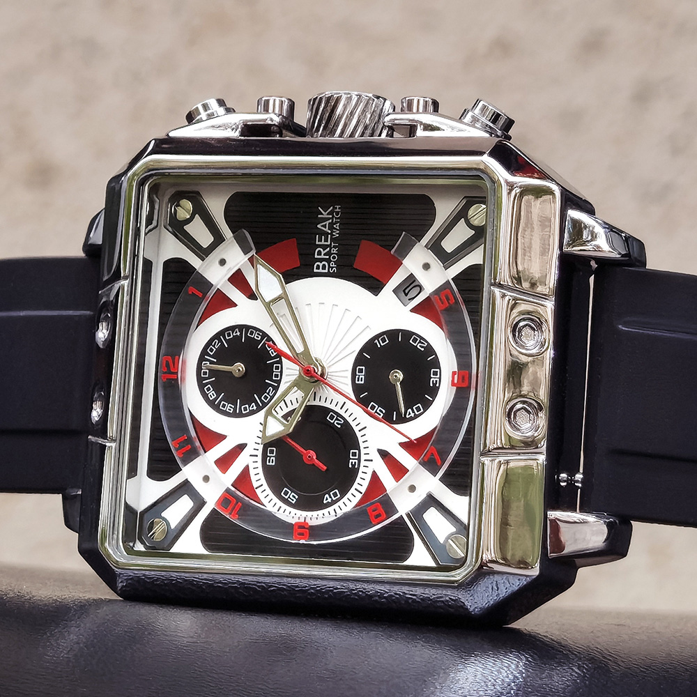 Nuevo reloj de cuarzo con cron - Luxury Watch Rubber Strap reseña y precio