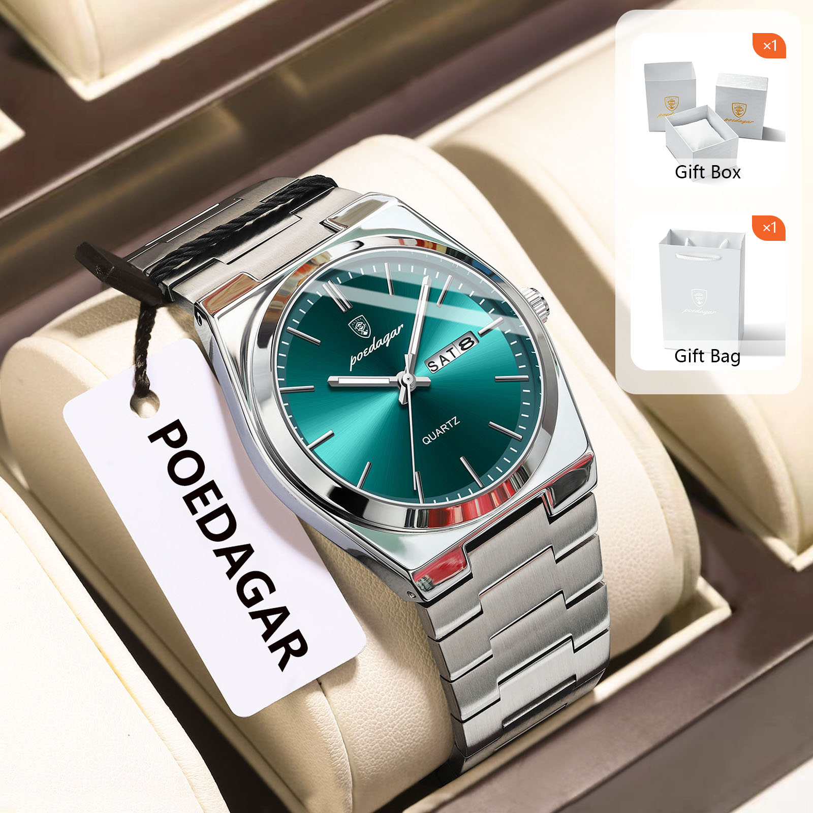 POEDAGAR, relojes originales d - Luxury Watch Organizer For Men reseña y precio